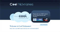 Desktop Screenshot of coolnicknames.net